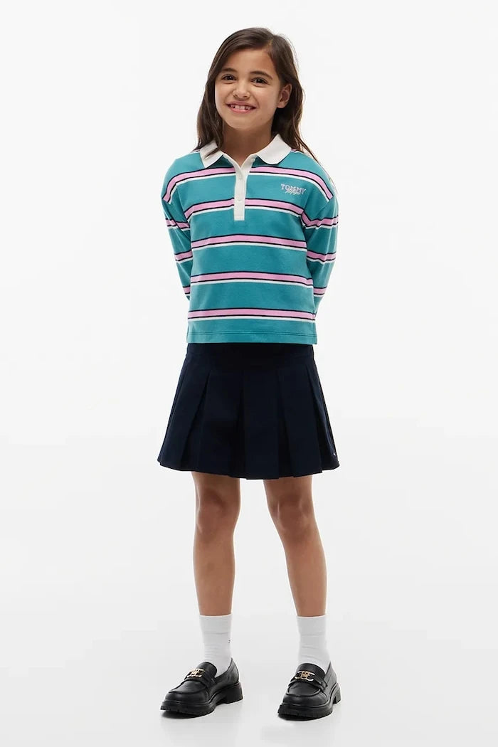 Tommy Hilfiger çocuklar için pamuklu uzun kollu bluz