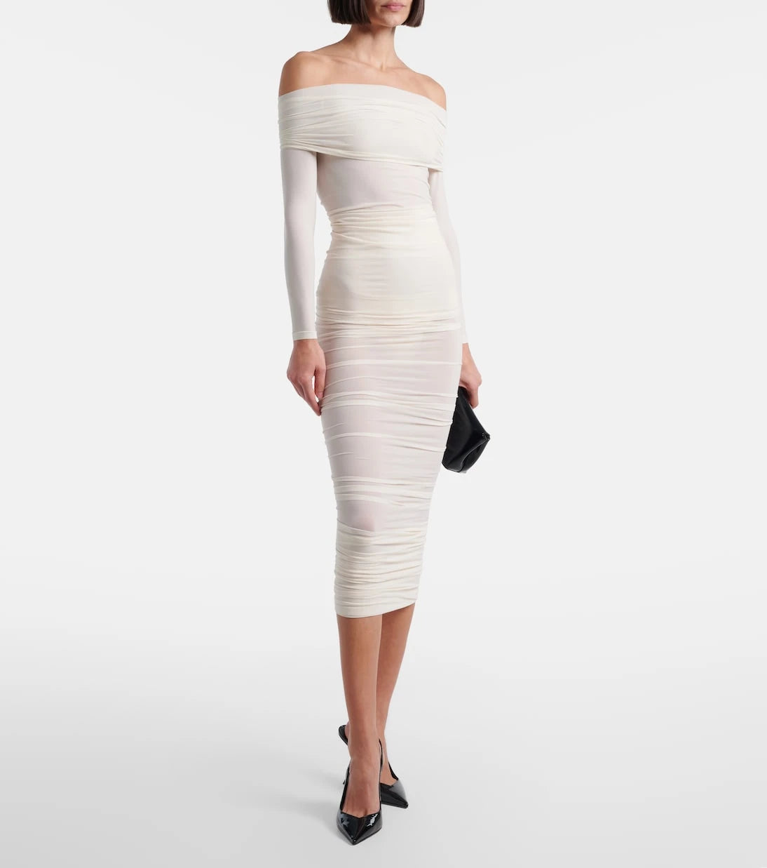 Wolford - Draped sheer high-rise midi skirt