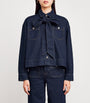 Maje Blue Bow-Detail Denim Jacket