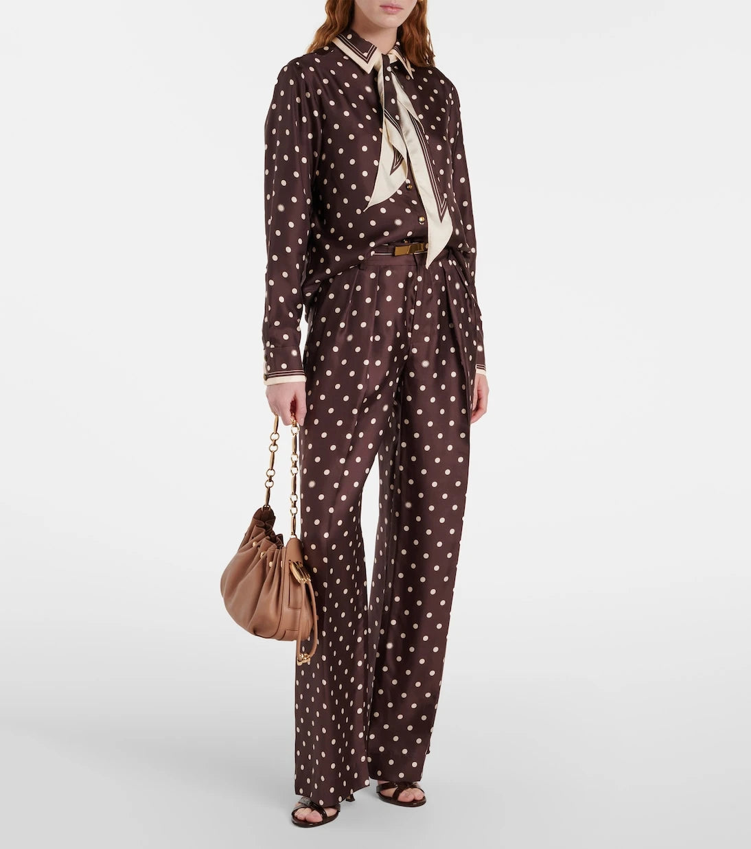 Zimmermann - Polka-dot silk satin wide-leg pants