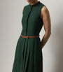 Green Linen Sleeveless Midi Dress