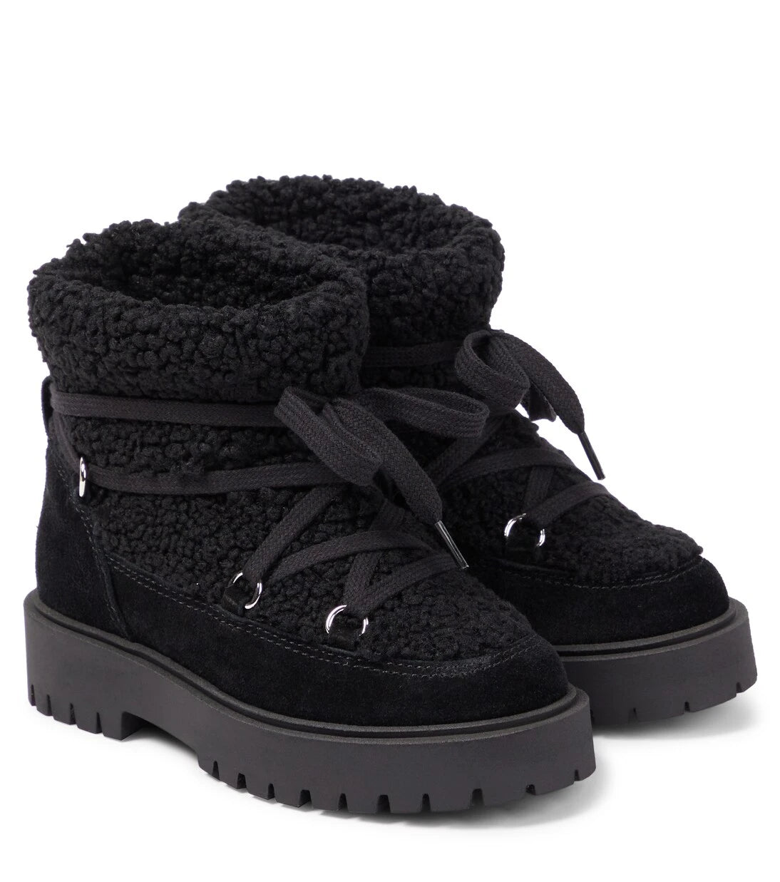 Il Gufo - Suede-trimmed faux shearling ankle boots