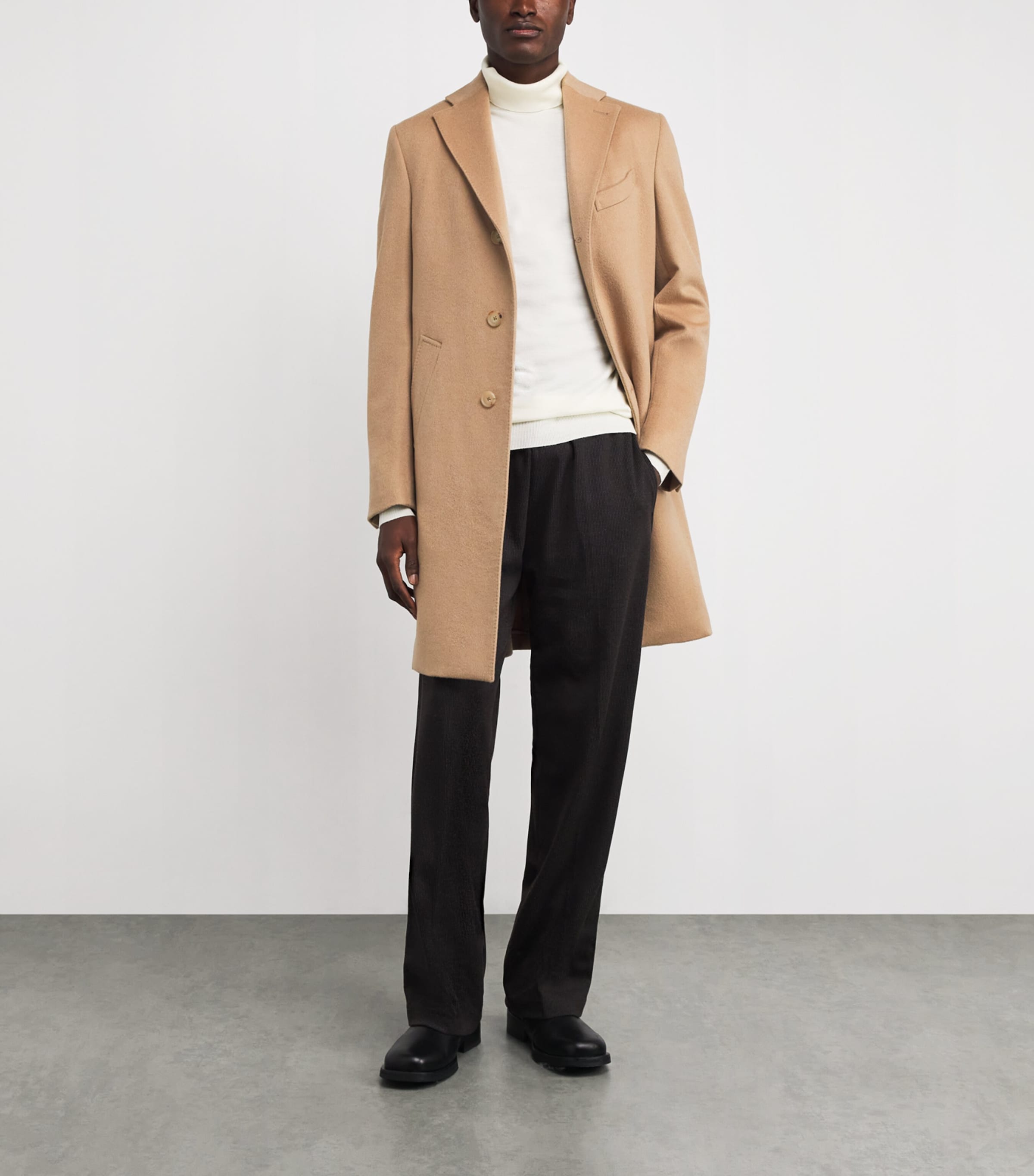 Pal Zileri Beige Wool-Cashmere Overcoat