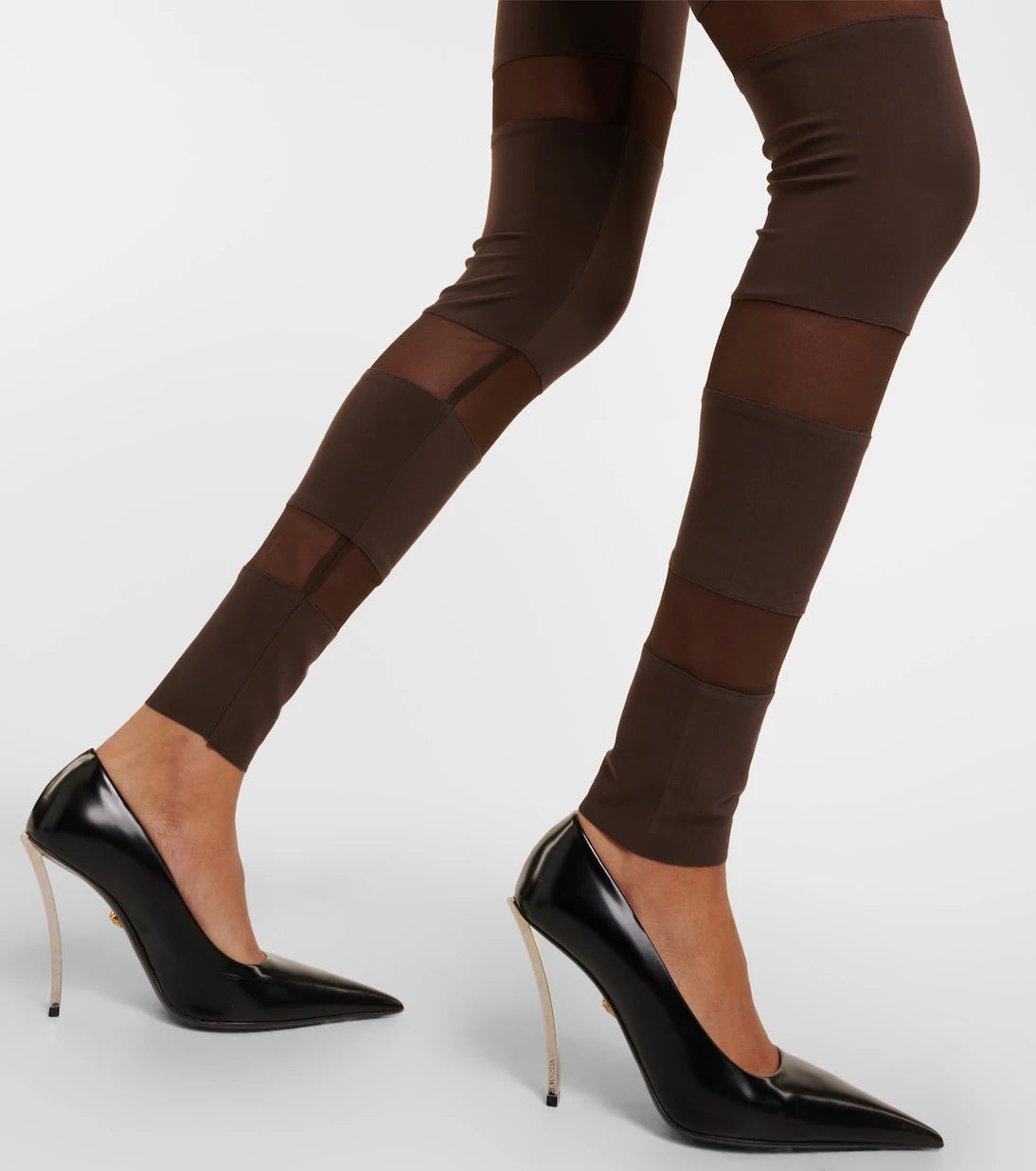 Norma Kamali - Paneled high-rise jersey leggings