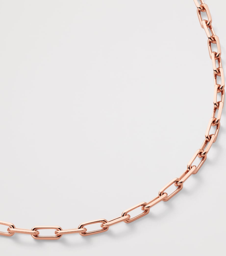 Small Rose Gold Santos de Cartier Long Chain Necklace