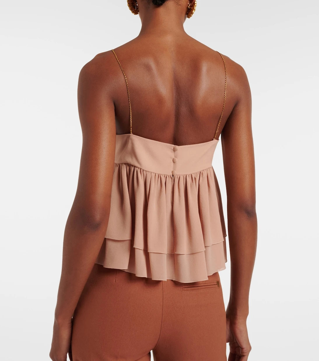 Chloé - Gathered silk top