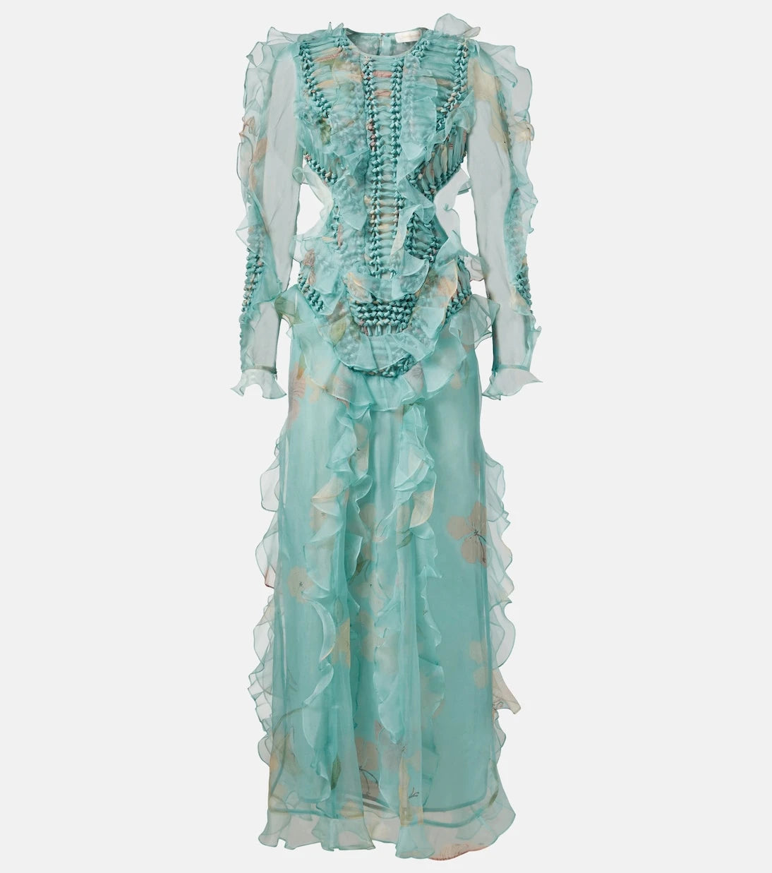 Zimmermann - Illuminate floral ruffled silk organza gown
