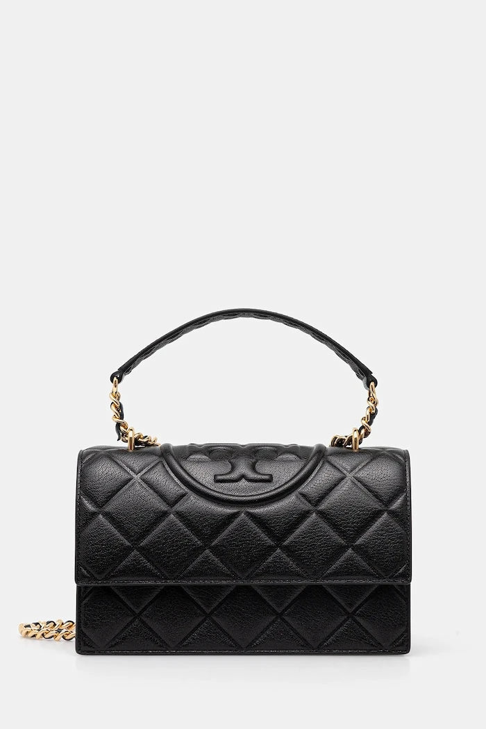 Кожена чанта Tory Burch Fleming
