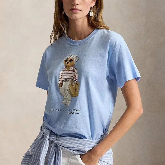 Polo Ralph Lauren basic kadın pamuklu tişört VNTG CTN JSY-KNT-T-SHIRT