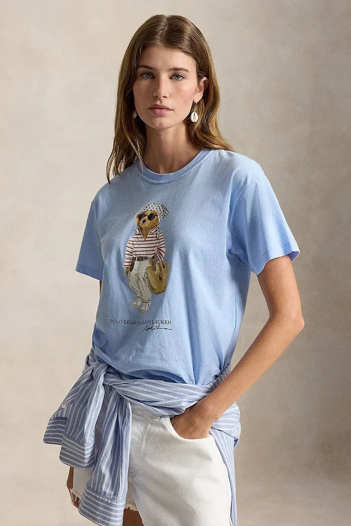 Polo Ralph Lauren basic kadın pamuklu tişört VNTG CTN JSY-KNT-T-SHIRT