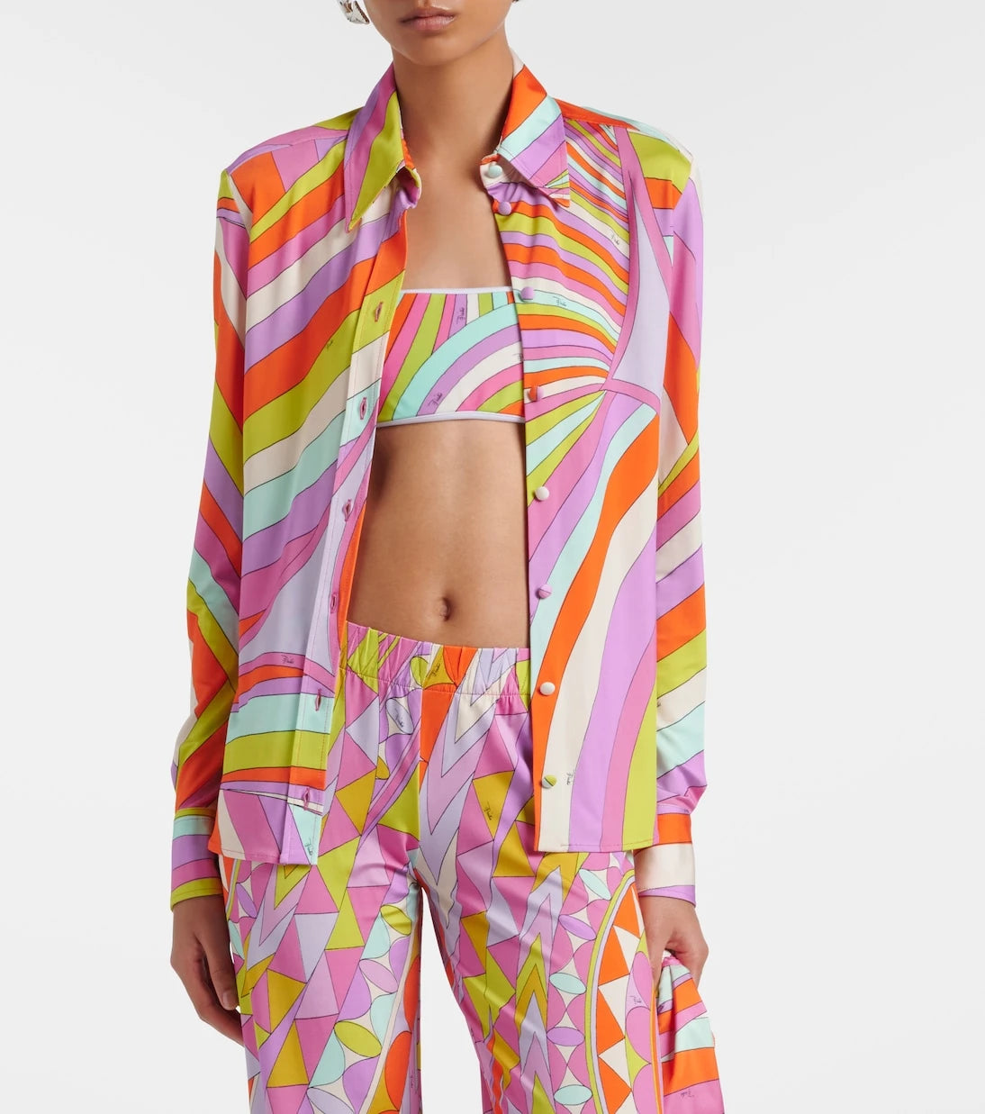 Pucci - Iride satin jersey shirt