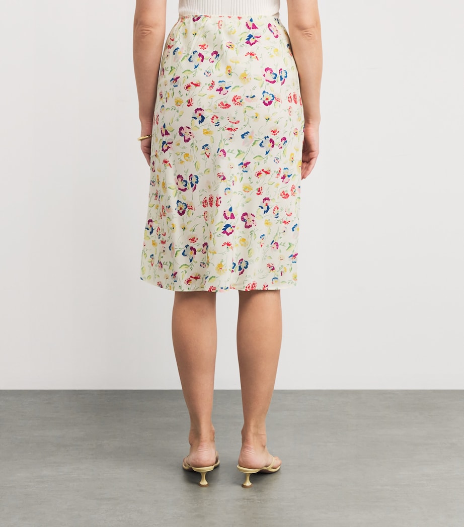 DÔEN Multi Silk-Blend Satin Elowette Midi Skirt