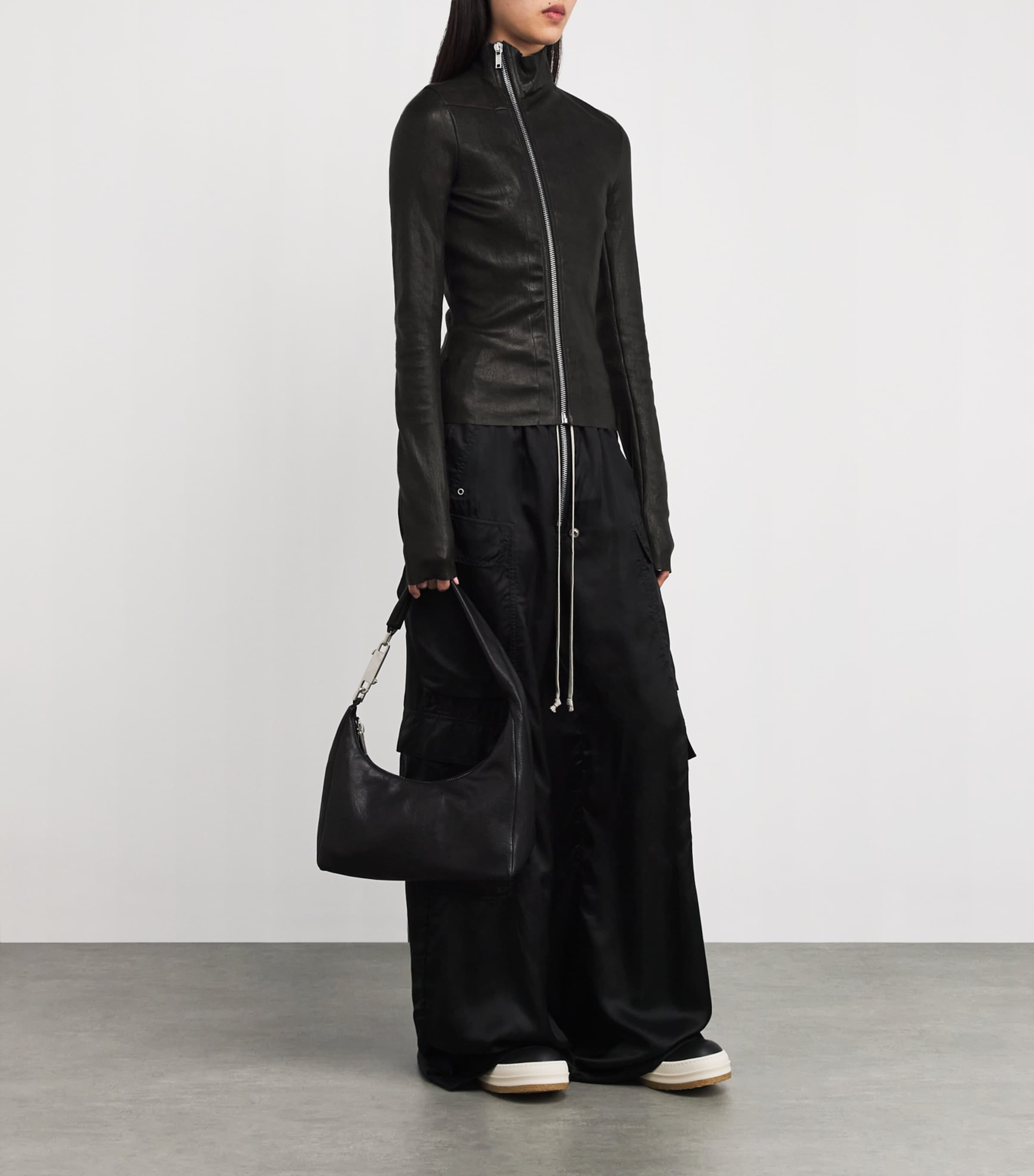 Rick Owens Black Lamb Leather Gary Jacket