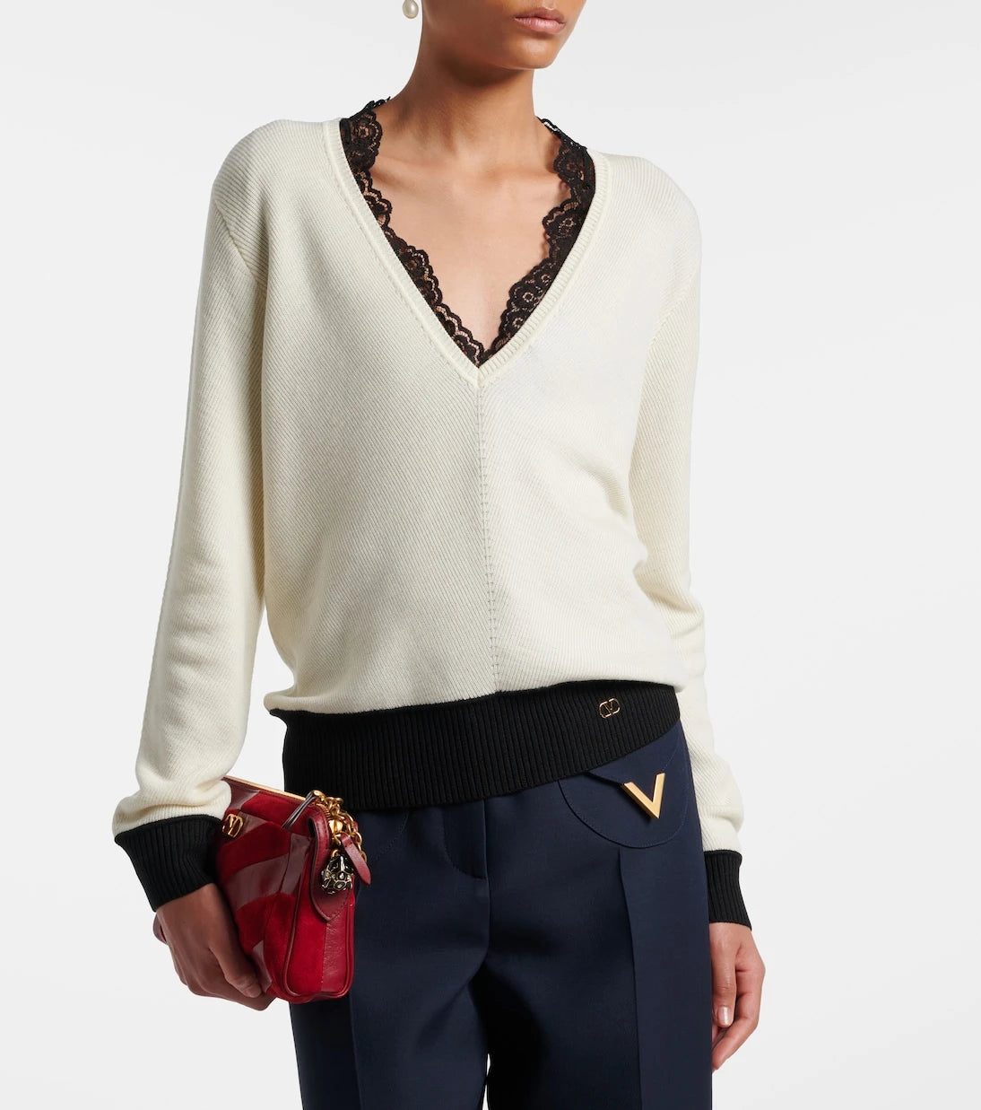 Valentino - VLogo wool-blend sweater