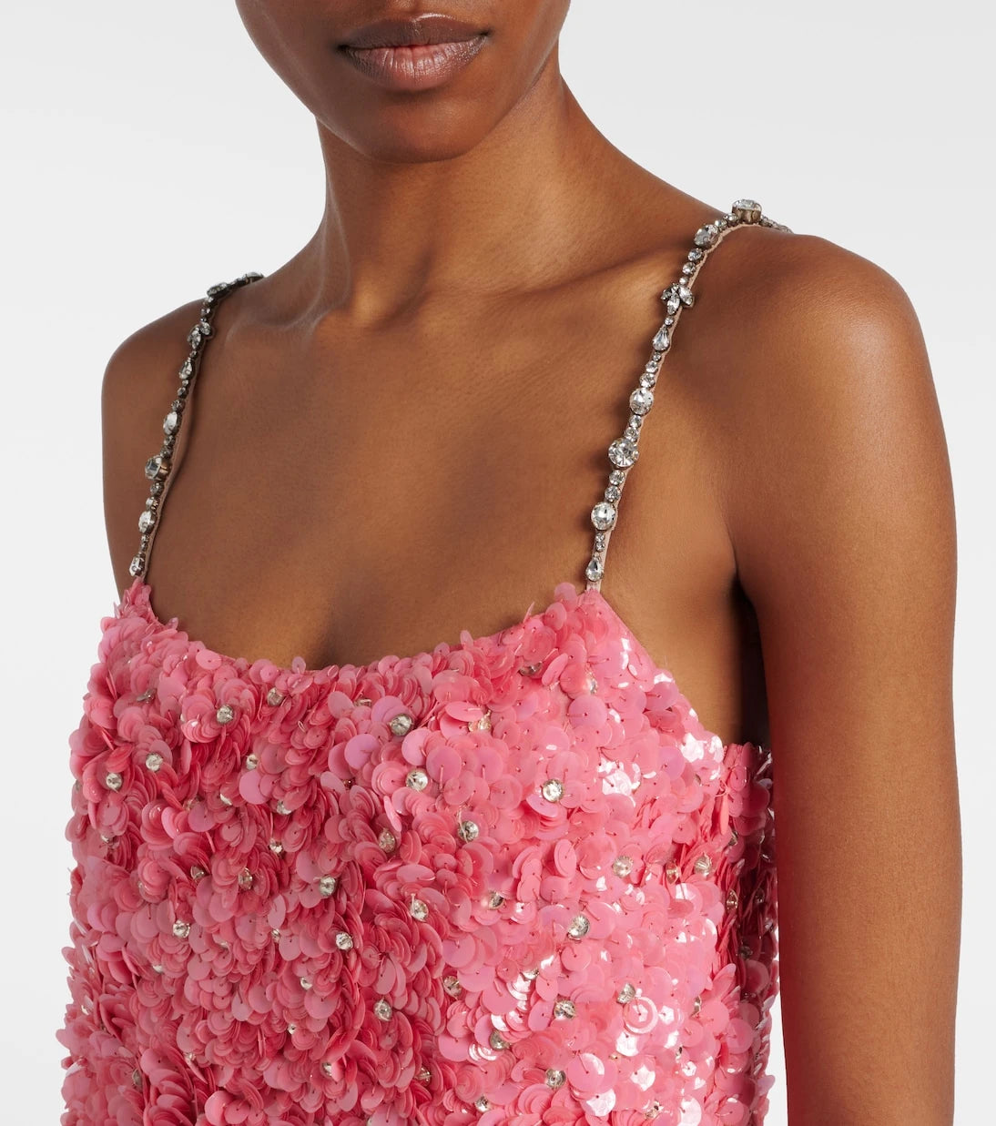 Valentino - Embellished silk chiffon slip dress