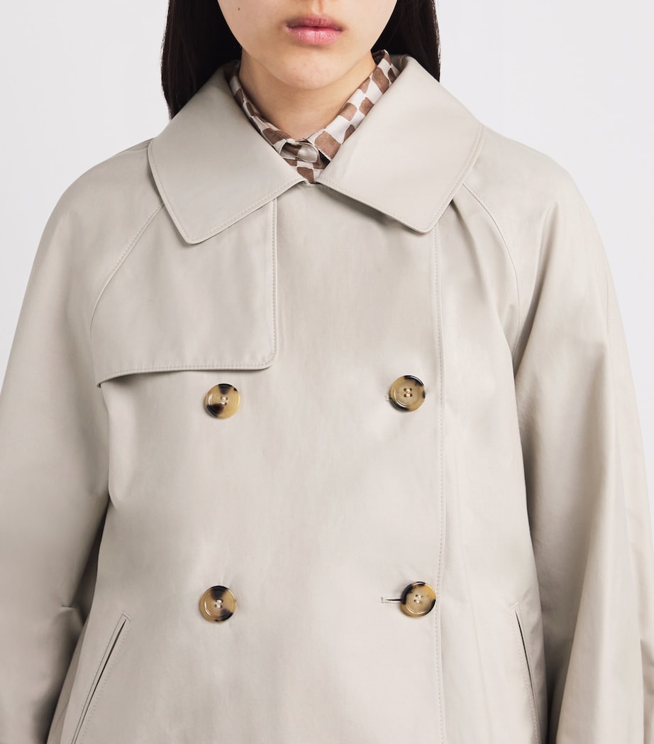 Max Mara White Cotton-Blend Trench Coat