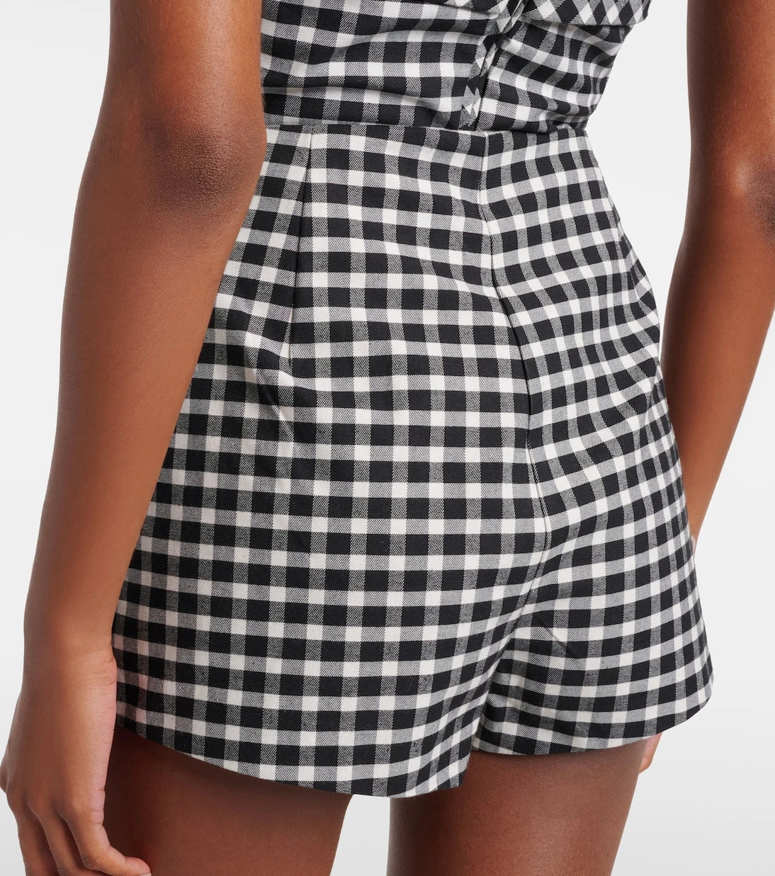 Posse - Chiara gingham cotton-blend shorts