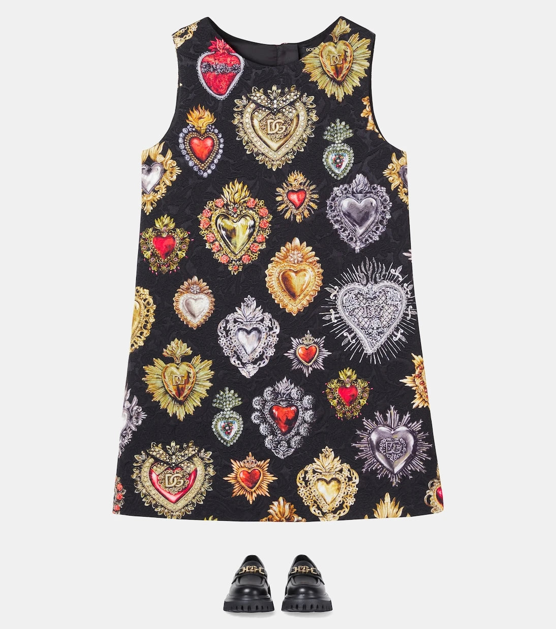 Dolce&Gabbana Kids - Printed brocade dress
