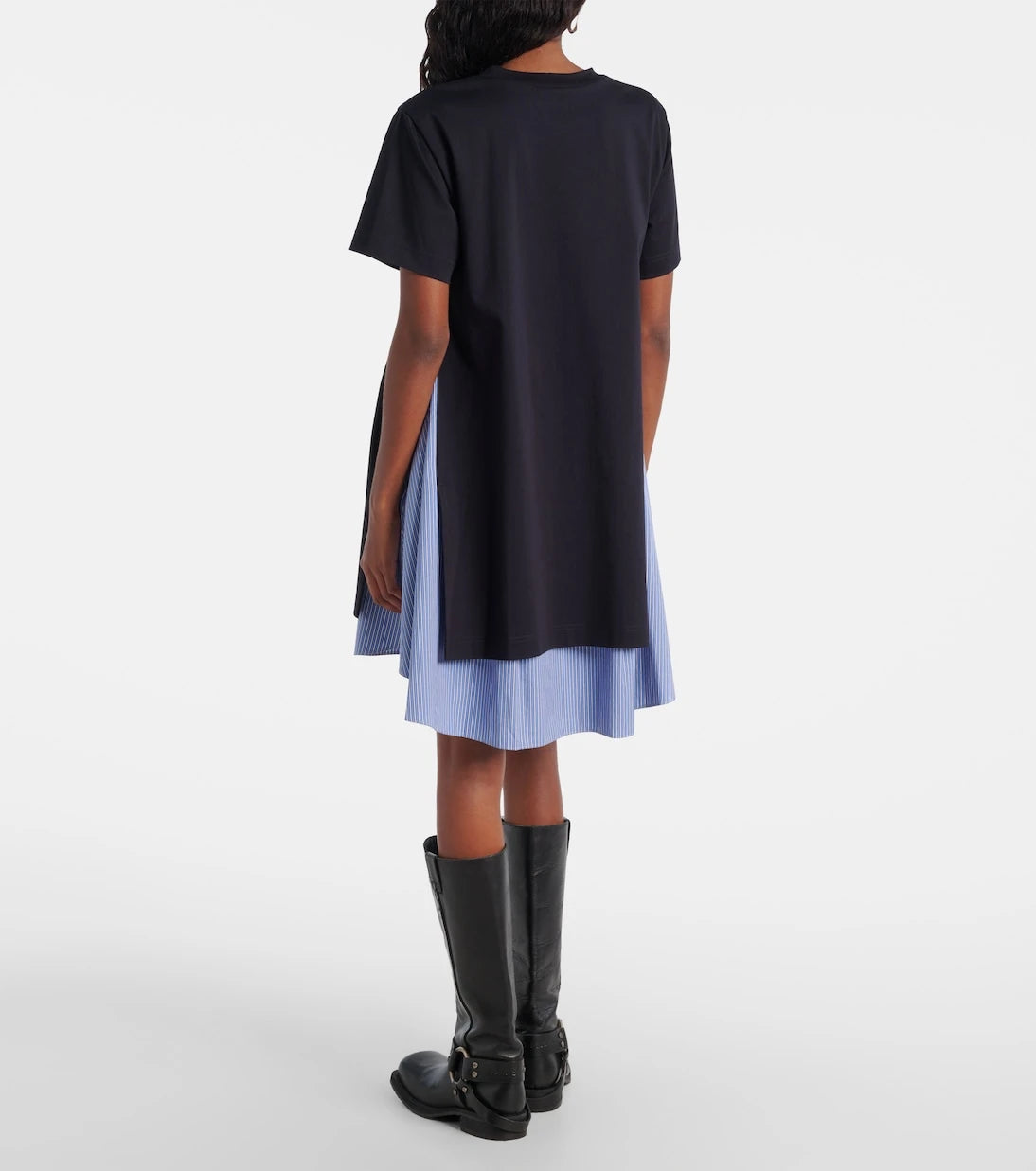 Sacai - Striped cotton minidress