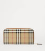 Brown Check Zipped Wallet