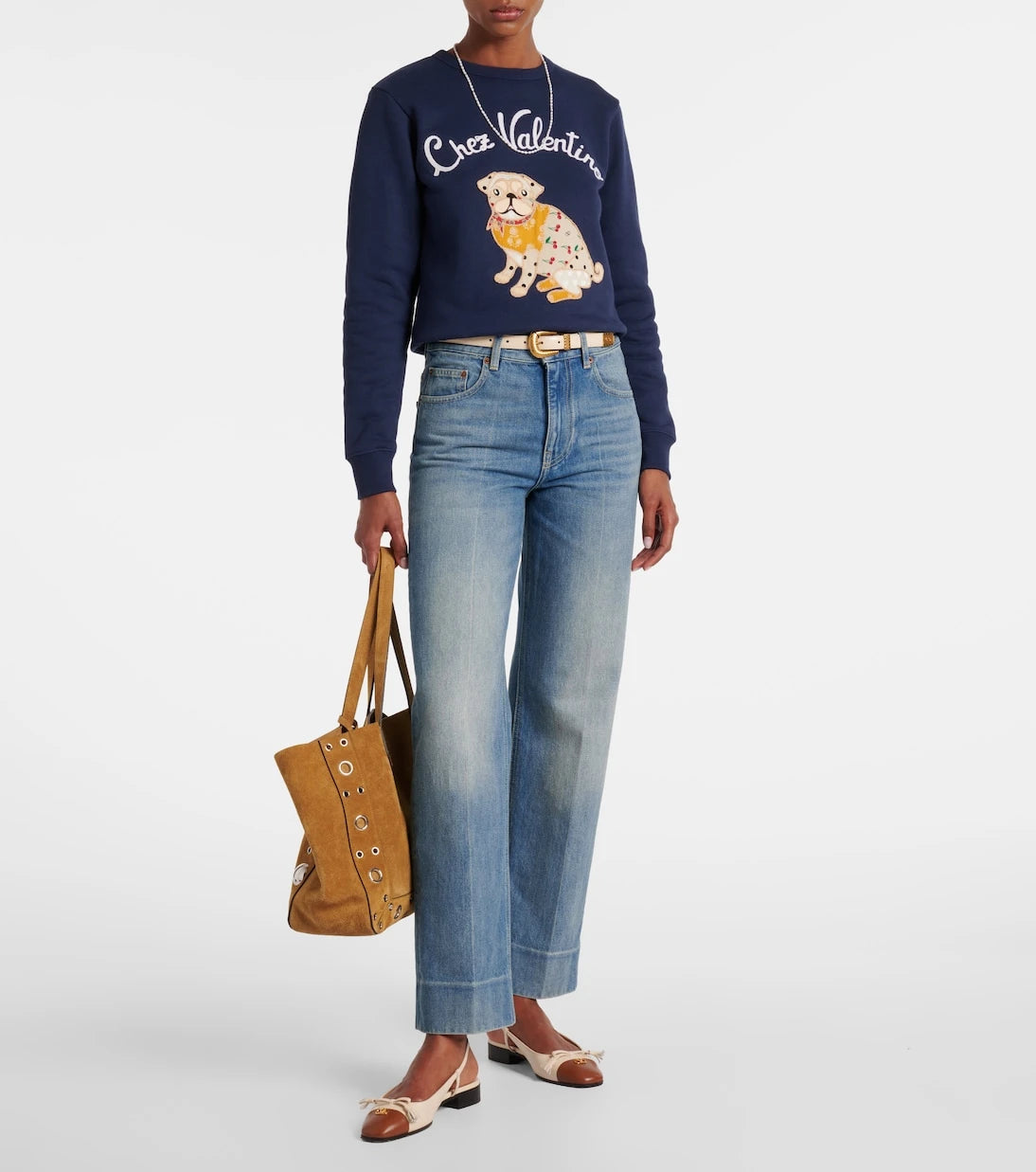Valentino - Embroidered cotton jersey sweatshirt