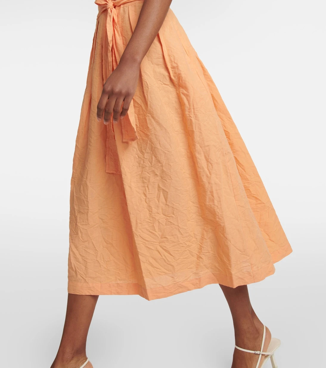 Vince - Belted linen and cotton dress