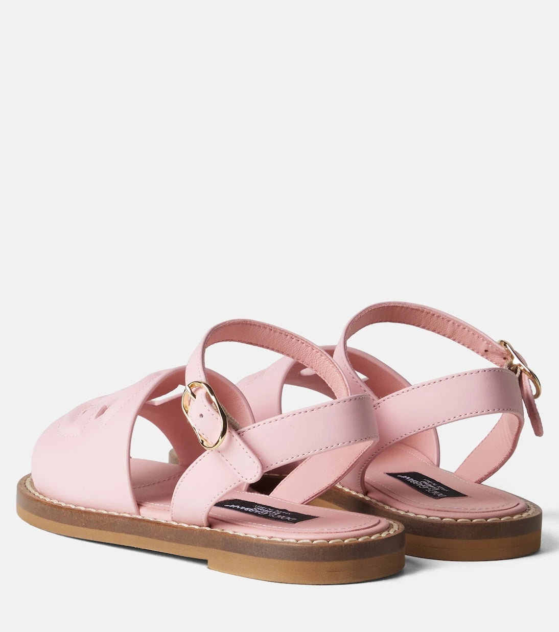 Dolce&Gabbana Kids - صنادل DG الجلدية