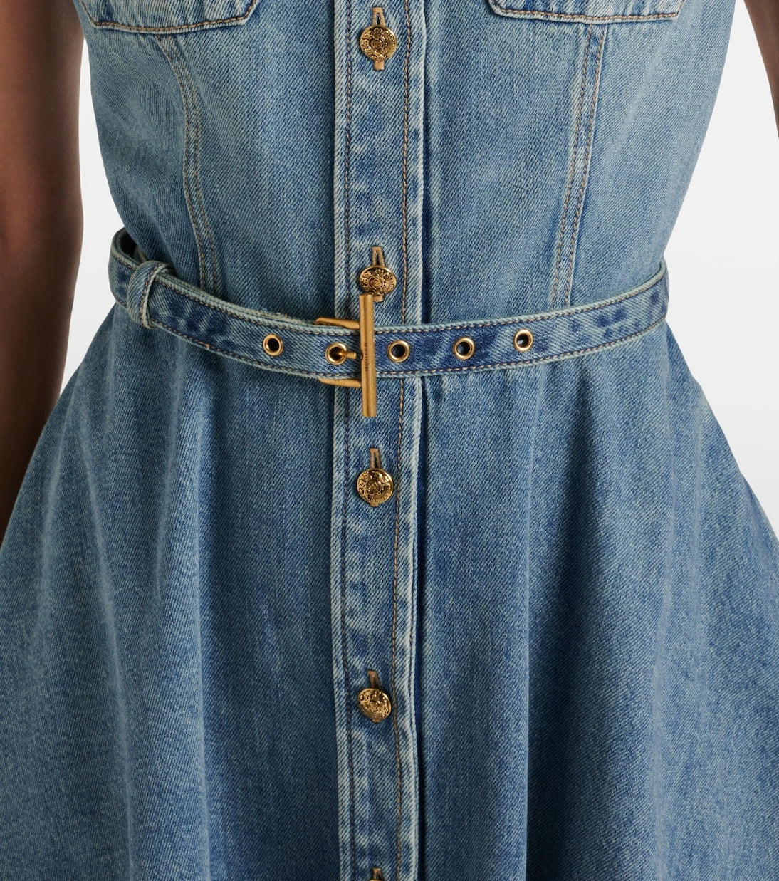 McQueen - Belted denim shirt dress