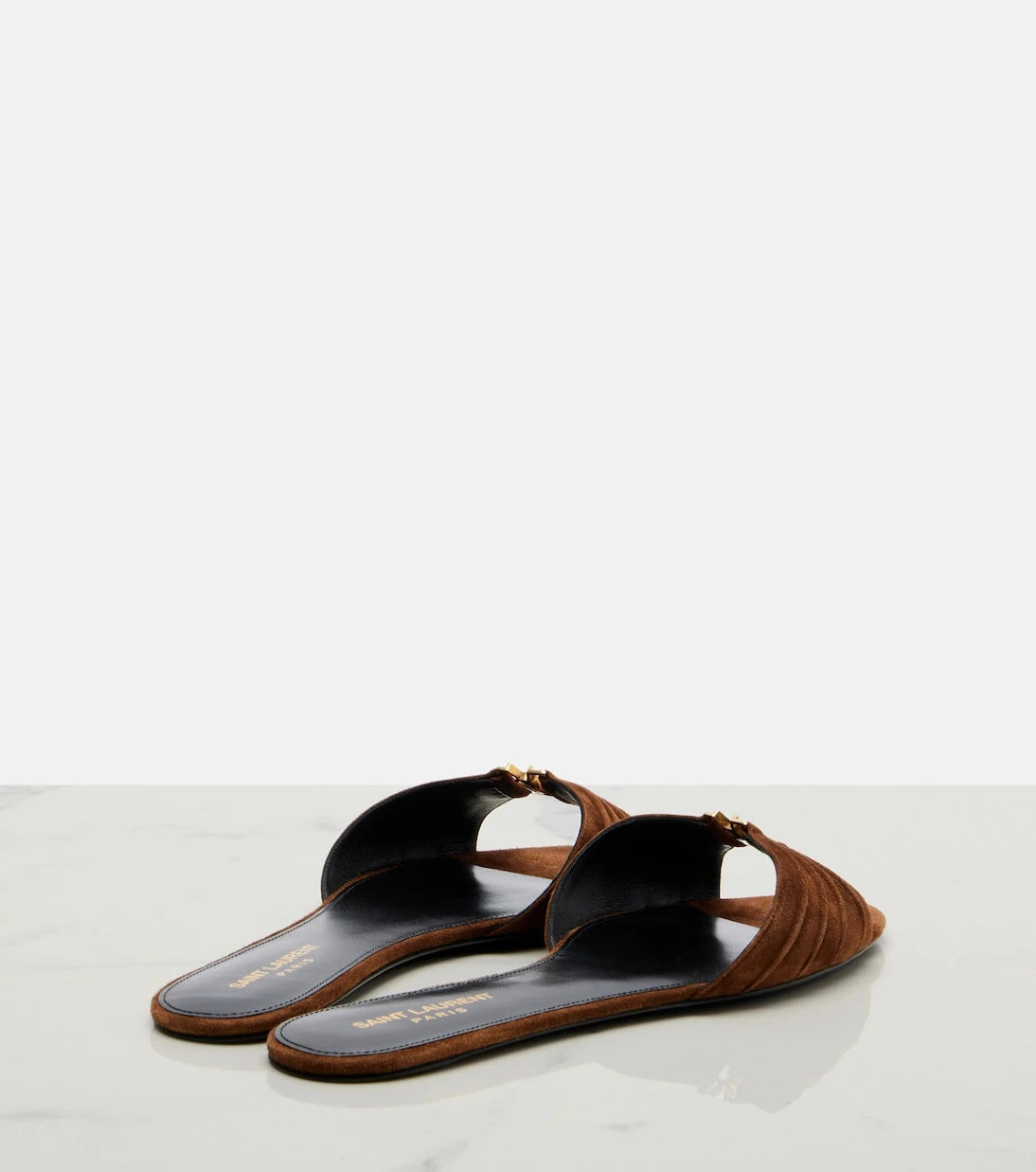 Saint Laurent - Cassandre suede slides