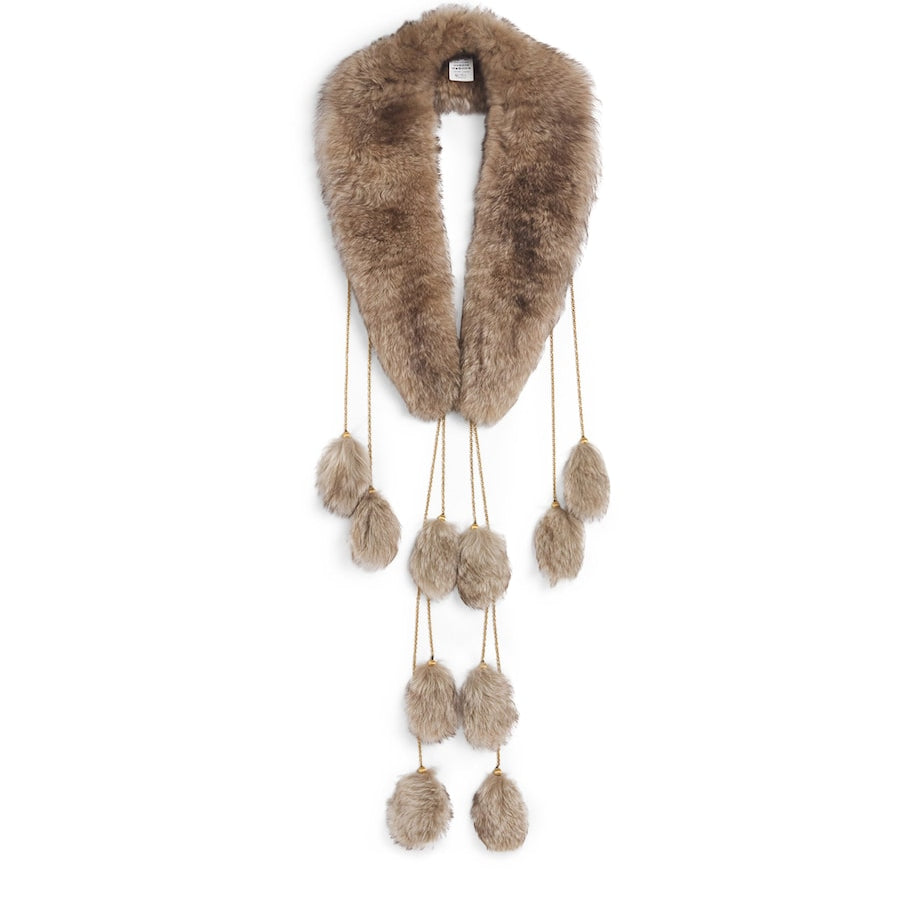 Silver Lambskin Treasure Tails Scarf