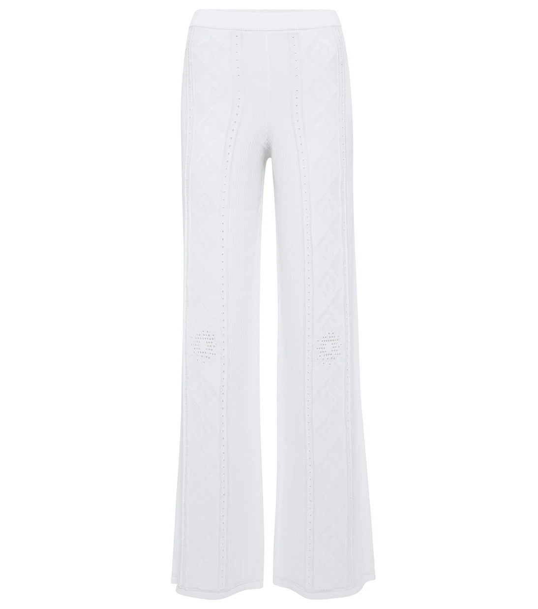 Marine Serre - Pointelle high-rise wide-leg pants