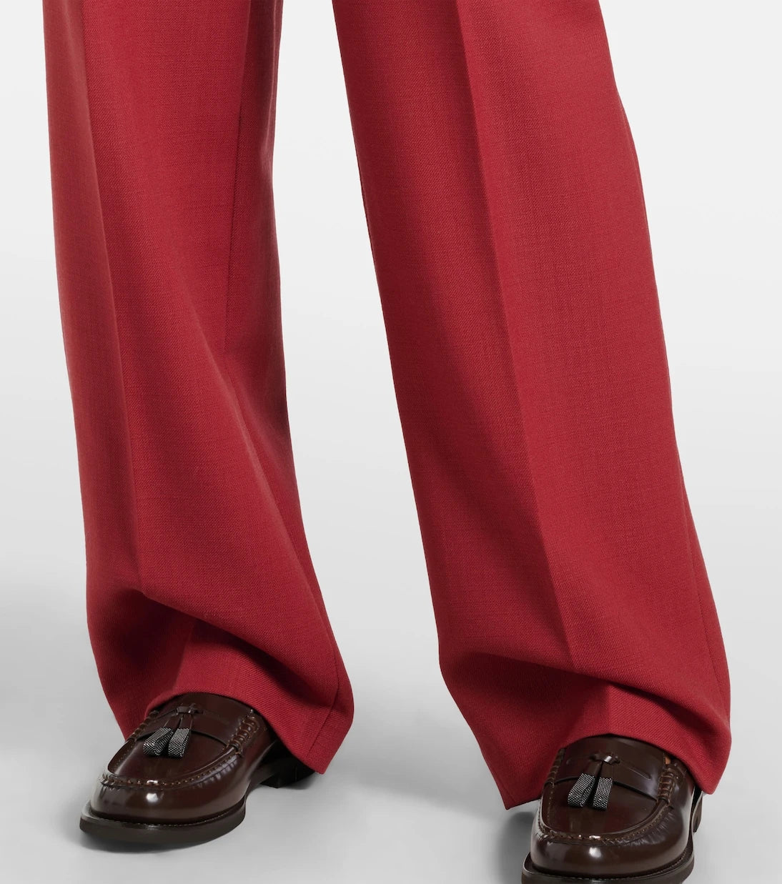 Brunello Cucinelli - High-rise virgin wool twill straight pants