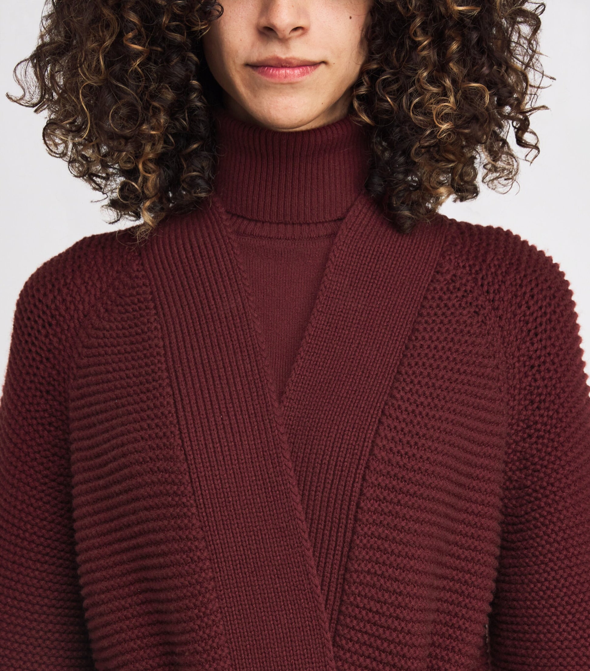 Burgundy Kid Cashmere Cardigan
