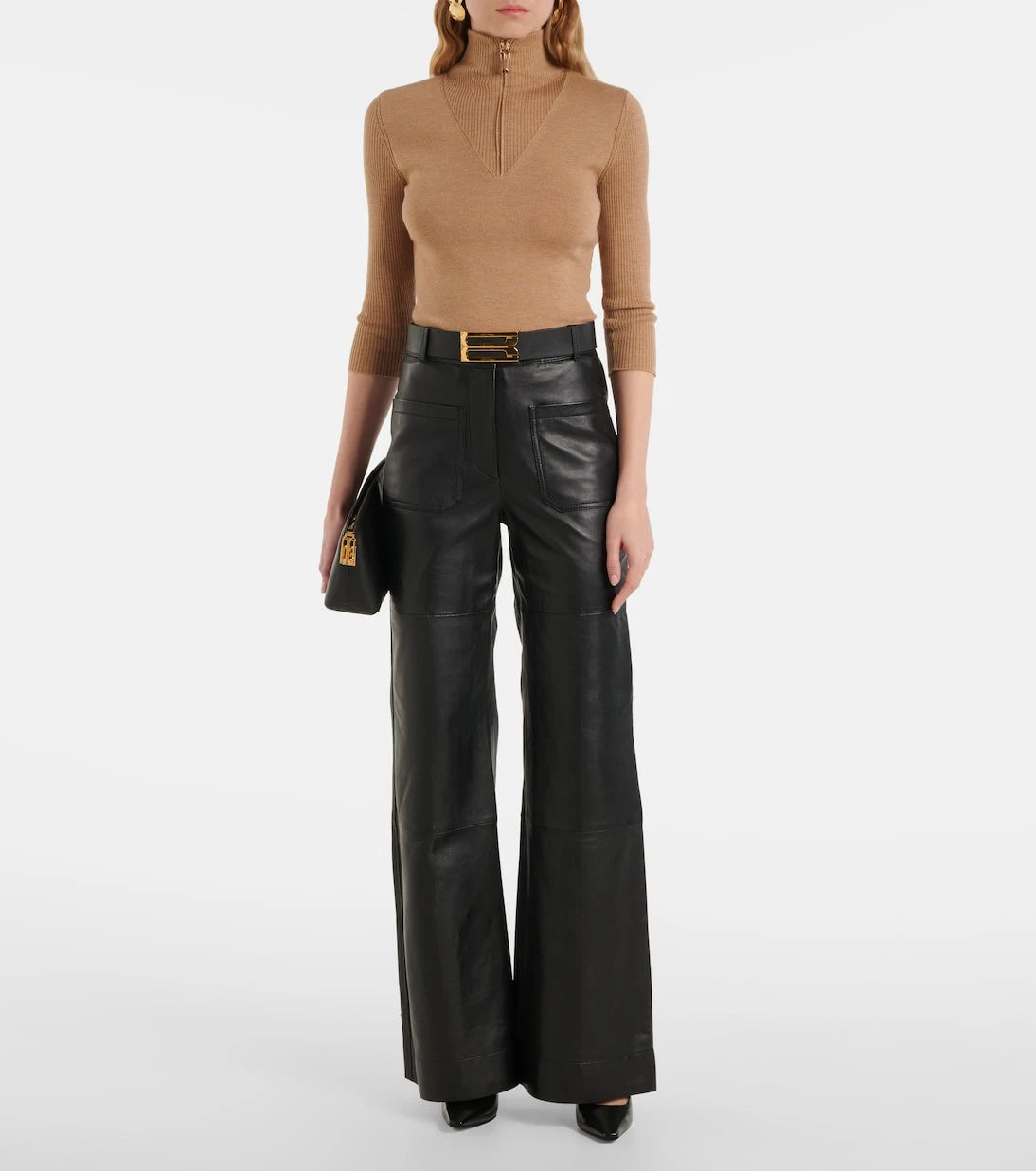 Victoria Beckham - Alina high-rise leather bootcut pants