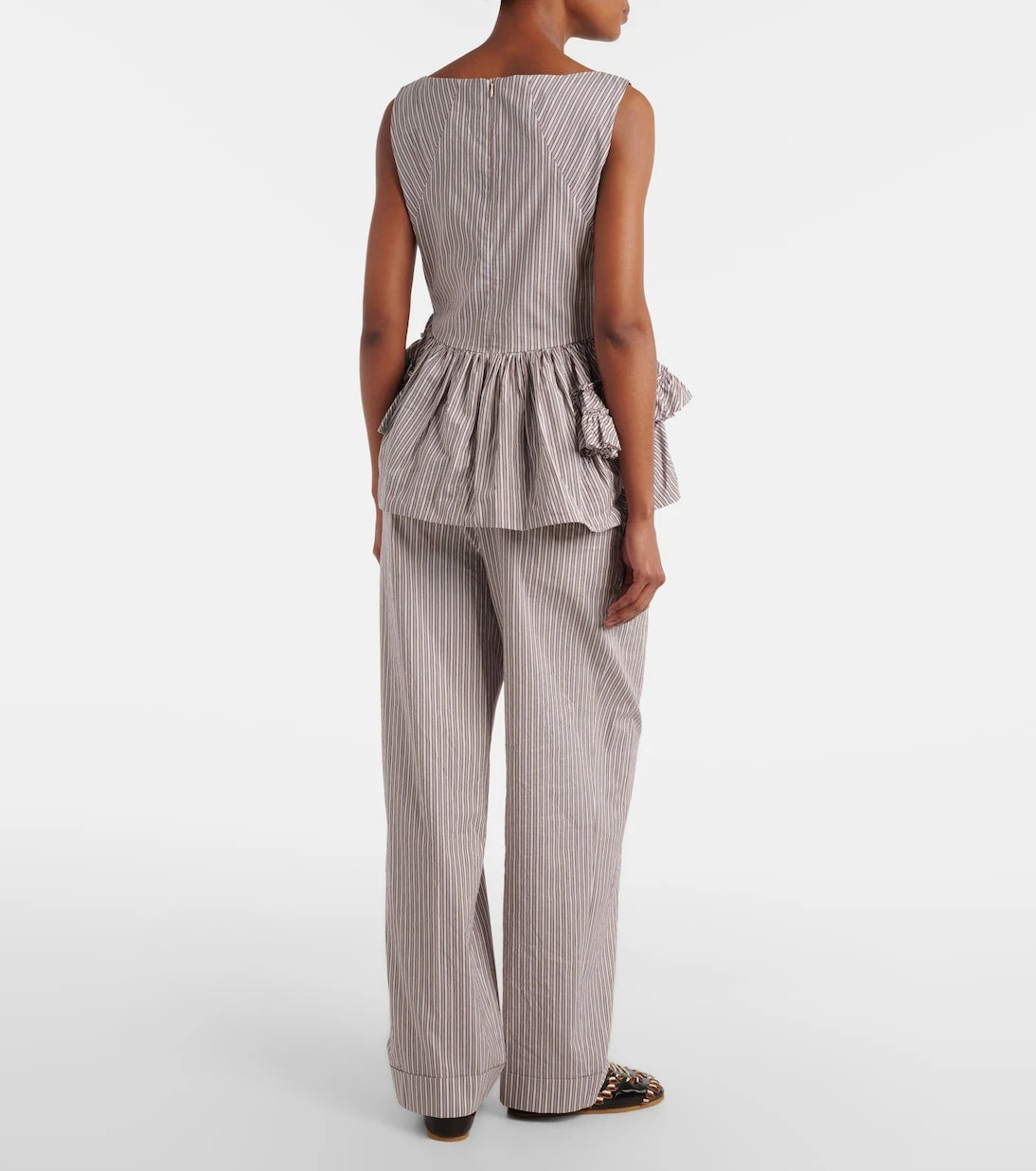 Dries Van Noten - Striped cotton and silk pants