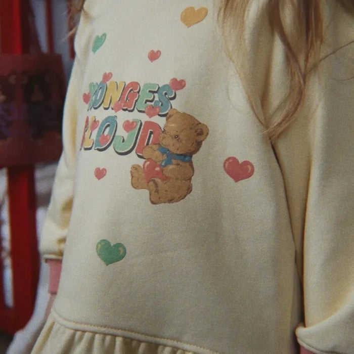 Konges Sløjd çocuk pamuklu sweatshirt SPOTTY FRILL SWEAT GOTS