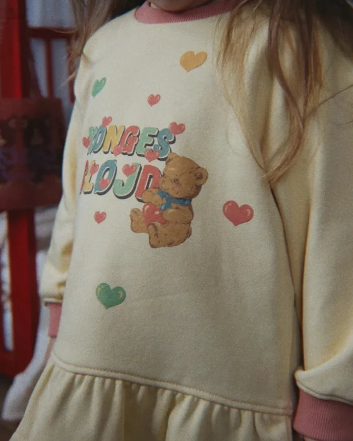 Konges Sløjd çocuk pamuklu sweatshirt SPOTTY FRILL SWEAT GOTS