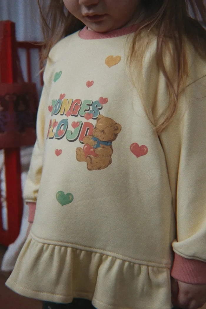 Konges Sløjd çocuk pamuklu sweatshirt SPOTTY FRILL SWEAT GOTS