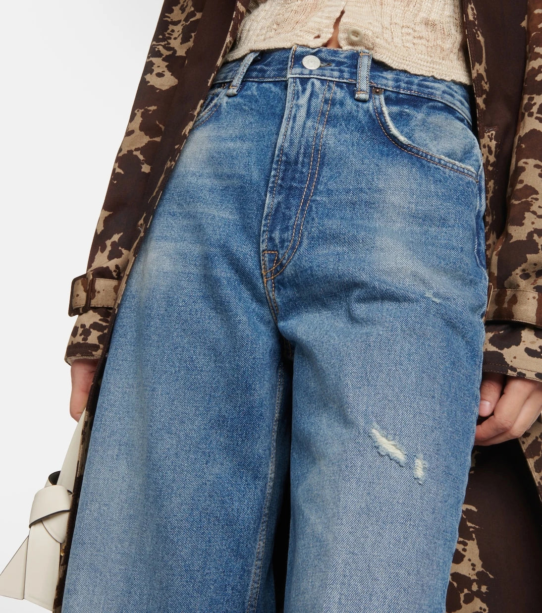 Acne Studios - جينز بخصر عالٍ وقصة أرجل واسعة 2022F
