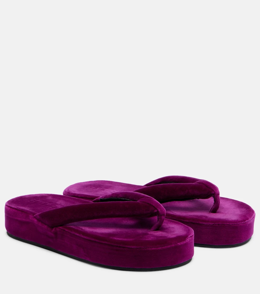 Balenciaga - Jet Lag velvet platform thong sandals