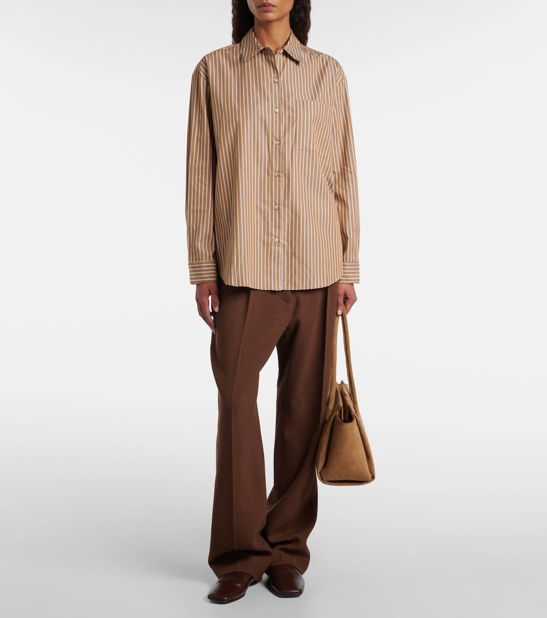 Leset - Yoshi striped cotton-blend twill shirt
