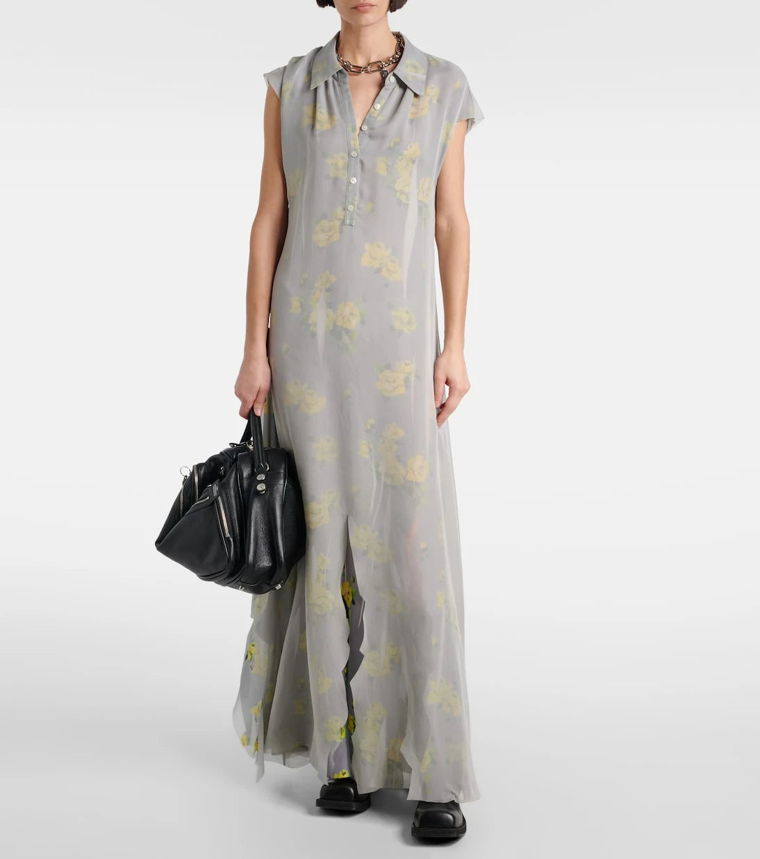 Acne Studios - Katmanlı eskitilmiş polo elbise