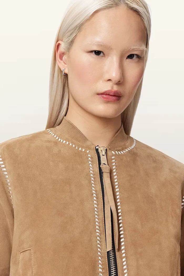 AllSaints Яке бомбър дамско от велур ORTEN