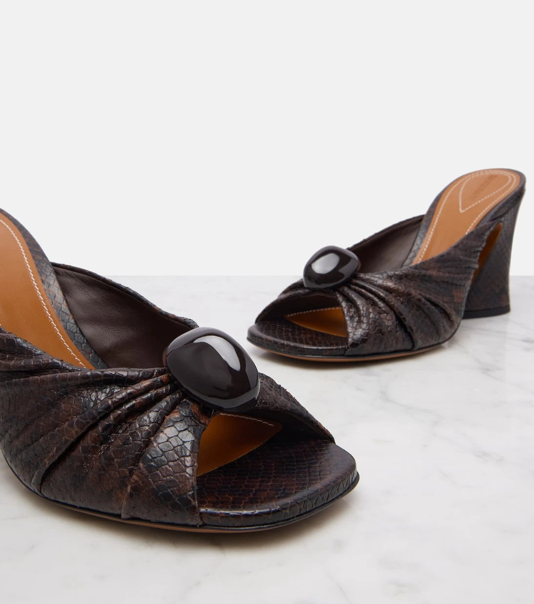 Zimmermann - Gleam 85 snake-effect leather mules