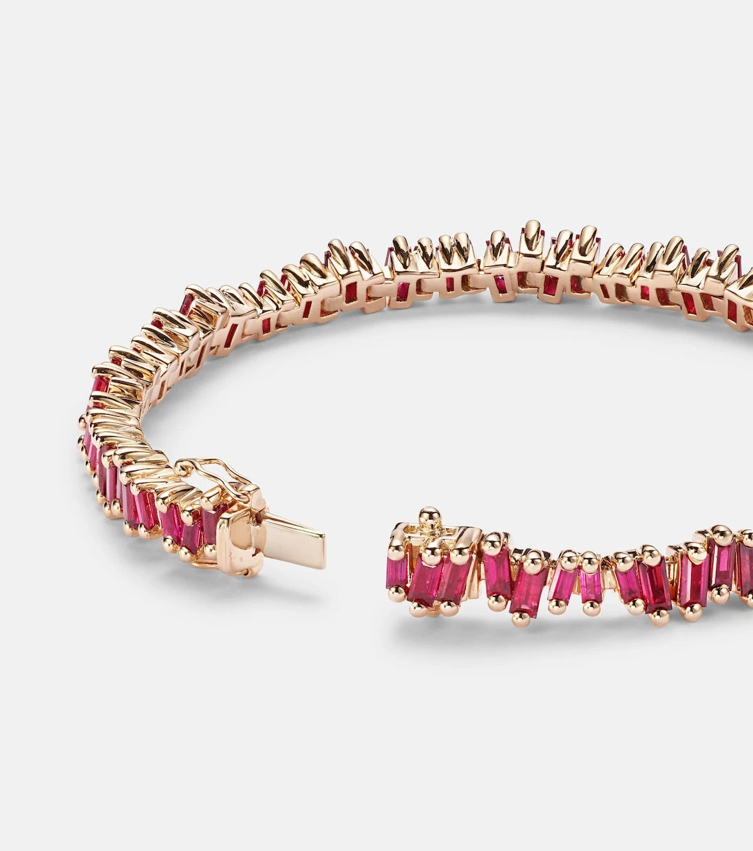 Suzanne Kalan - Bold 18kt rose gold bracelet with rubies