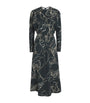 Victoria Beckham Black Printed Dolman Midi Dress