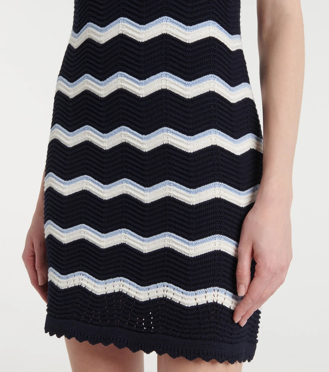 Veronica Beard - Templeton chevron cotton-blend minidress