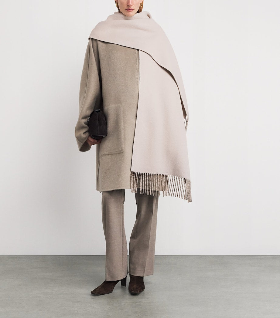 Lafayette 148 Beige Cashmere Reversible Scarf Coat
