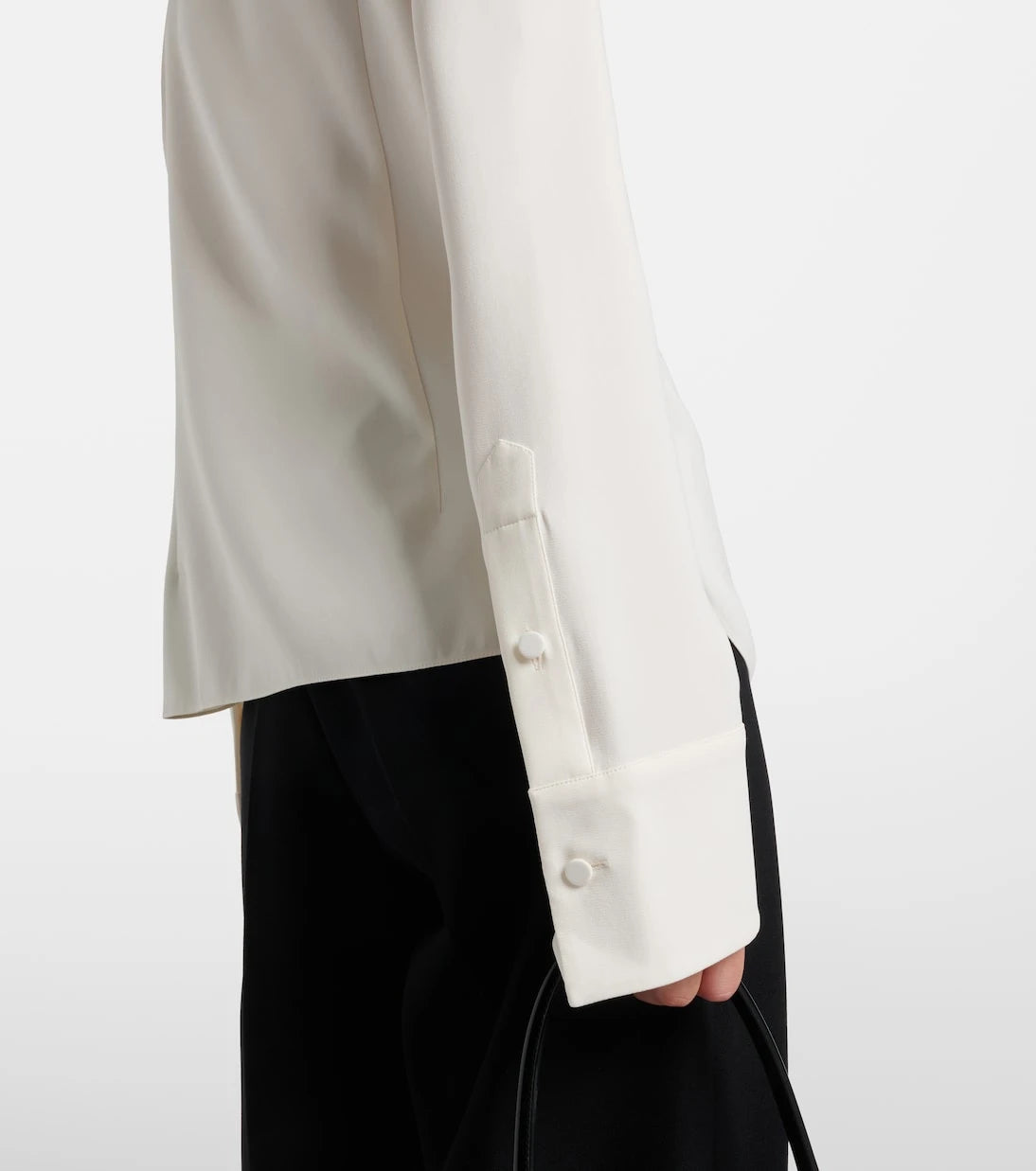 Oscar de la Renta - Lace-trimmed silk-blend georgette blouse