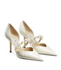 Jimmy Choo White Aurelie 85 Patent Pumps